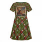 Rosa Parks Christmas Kid Short Sleeve Dress Plaid Festive Stamp Vintage Civil Rights Legend