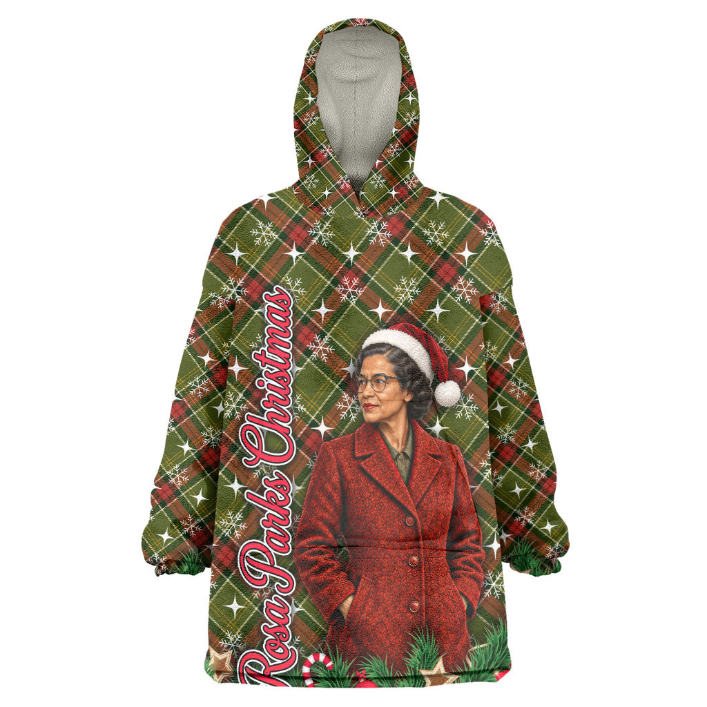 Rosa Parks Christmas Kid Wearable Blanket Hoodie Plaid Festive Stamp Vintage Civil Rights Legend