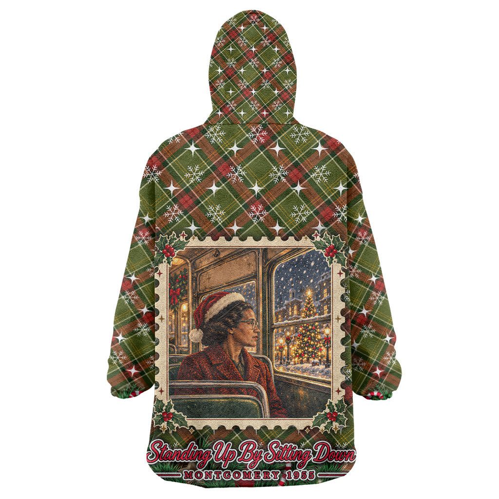 Rosa Parks Christmas Kid Wearable Blanket Hoodie Plaid Festive Stamp Vintage Civil Rights Legend