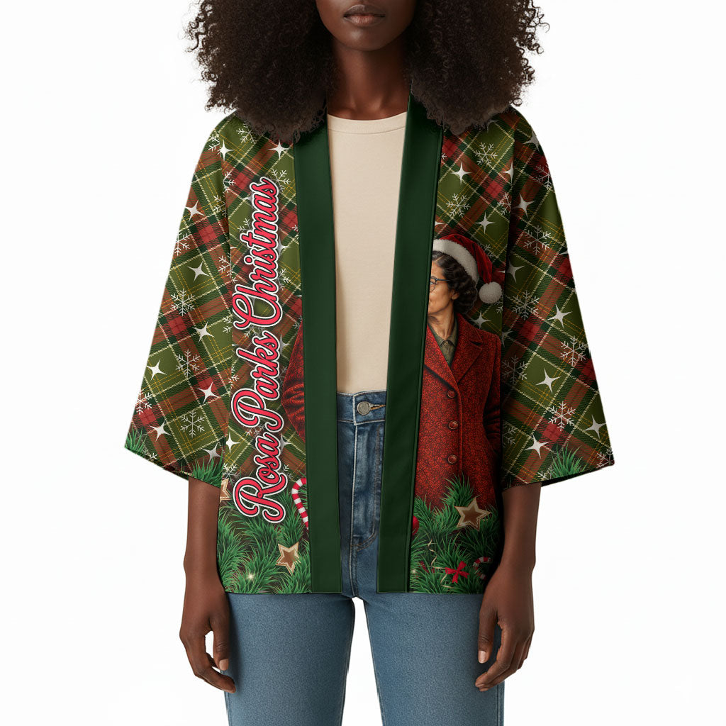 Rosa Parks Christmas Kimono Plaid Festive Stamp Vintage Civil Rights Legend