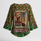Rosa Parks Christmas Kimono Sleeve Blouse Plaid Festive Stamp Vintage Civil Rights Legend