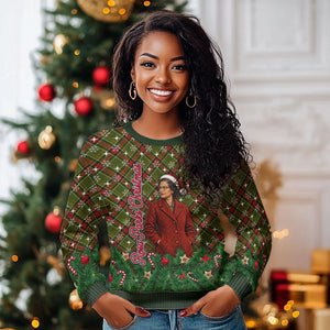 Rosa Parks Christmas Ugly Christmas Sweater Plaid Festive Stamp Vintage Civil Rights Legend
