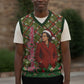 Rosa Parks Christmas Knitted V-Neck Vest Plaid Festive Stamp Vintage Civil Rights Legend