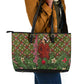 Rosa Parks Christmas Leather Tote Bag Plaid Festive Stamp Vintage Civil Rights Legend