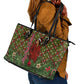 Rosa Parks Christmas Leather Tote Bag Plaid Festive Stamp Vintage Civil Rights Legend