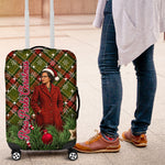 Rosa Parks Christmas Luggage Cover Plaid Festive Stamp Vintage Civil Rights Legend