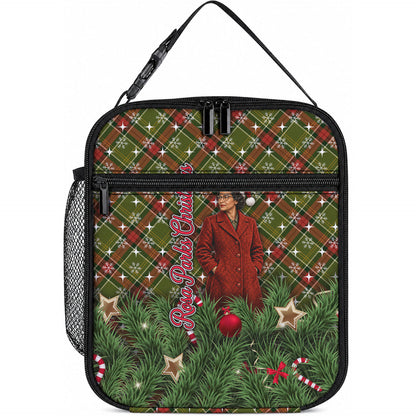 Rosa Parks Christmas Lunch Bag Plaid Festive Stamp Vintage Civil Rights Legend