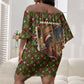 Rosa Parks Christmas Off Shoulder Short Dress Plaid Festive Stamp Vintage Civil Rights Legend