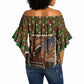 Rosa Parks Christmas Off Shoulder Wrap Waist Top Plaid Festive Stamp Vintage Civil Rights Legend