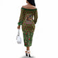 Rosa Parks Christmas Off The Shoulder Long Sleeve Dress Plaid Festive Stamp Vintage Civil Rights Legend
