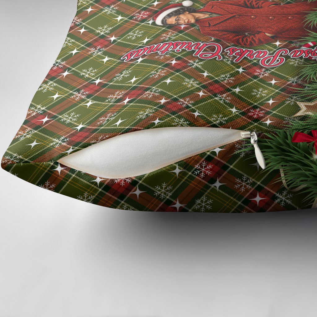Rosa Parks Christmas Pillow Cover Plaid Festive Stamp Vintage Civil Rights Legend