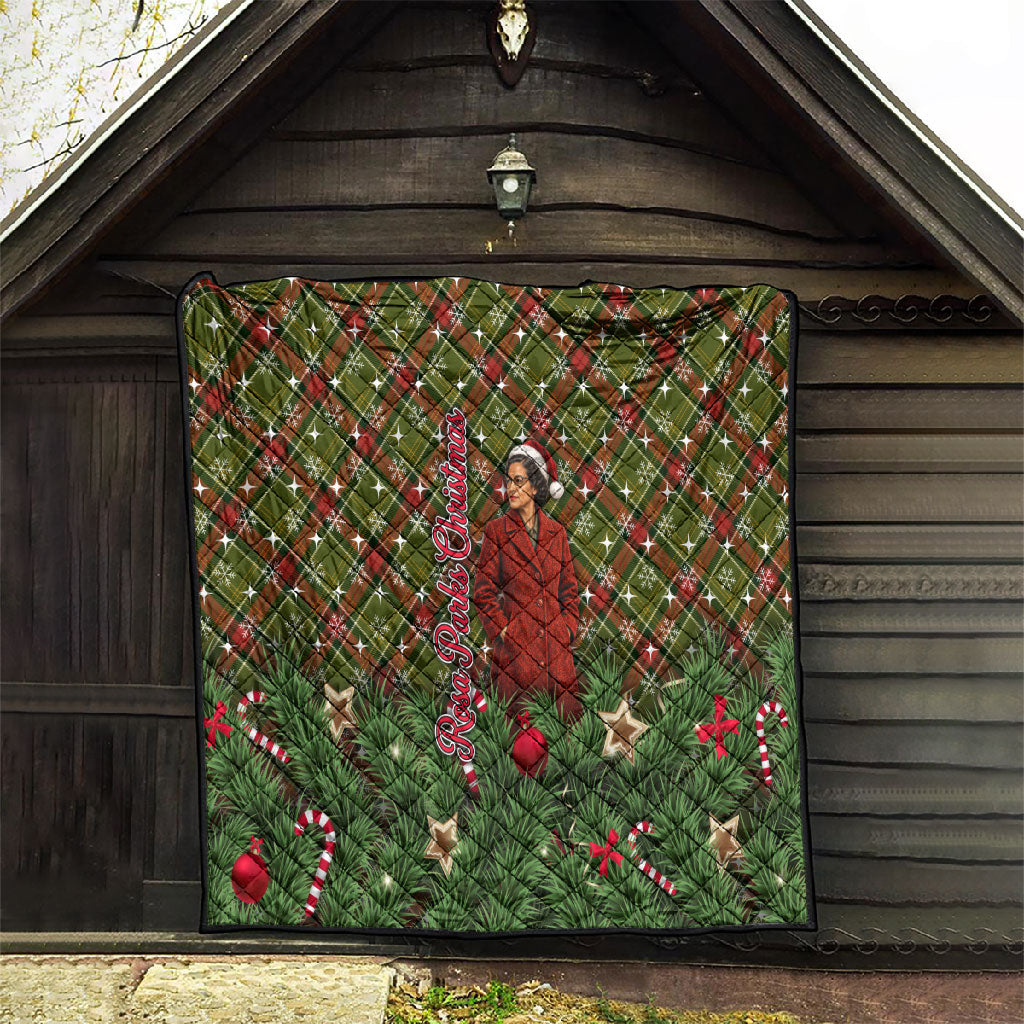 Rosa Parks Christmas Quilt Plaid Festive Stamp Vintage Civil Rights Legend