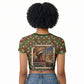 Rosa Parks Christmas Raglan Cropped T shirt Plaid Festive Stamp Vintage Civil Rights Legend