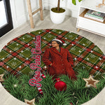 Rosa Parks Christmas Round Carpet Plaid Festive Stamp Vintage Civil Rights Legend
