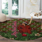 Rosa Parks Christmas Round Carpet Plaid Festive Stamp Vintage Civil Rights Legend