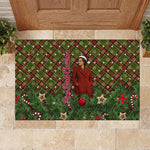 Rosa Parks Christmas Rubber Doormat Plaid Festive Stamp Vintage Civil Rights Legend