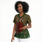 Rosa Parks Christmas Scrub Top Plaid Festive Stamp Vintage Civil Rights Legend