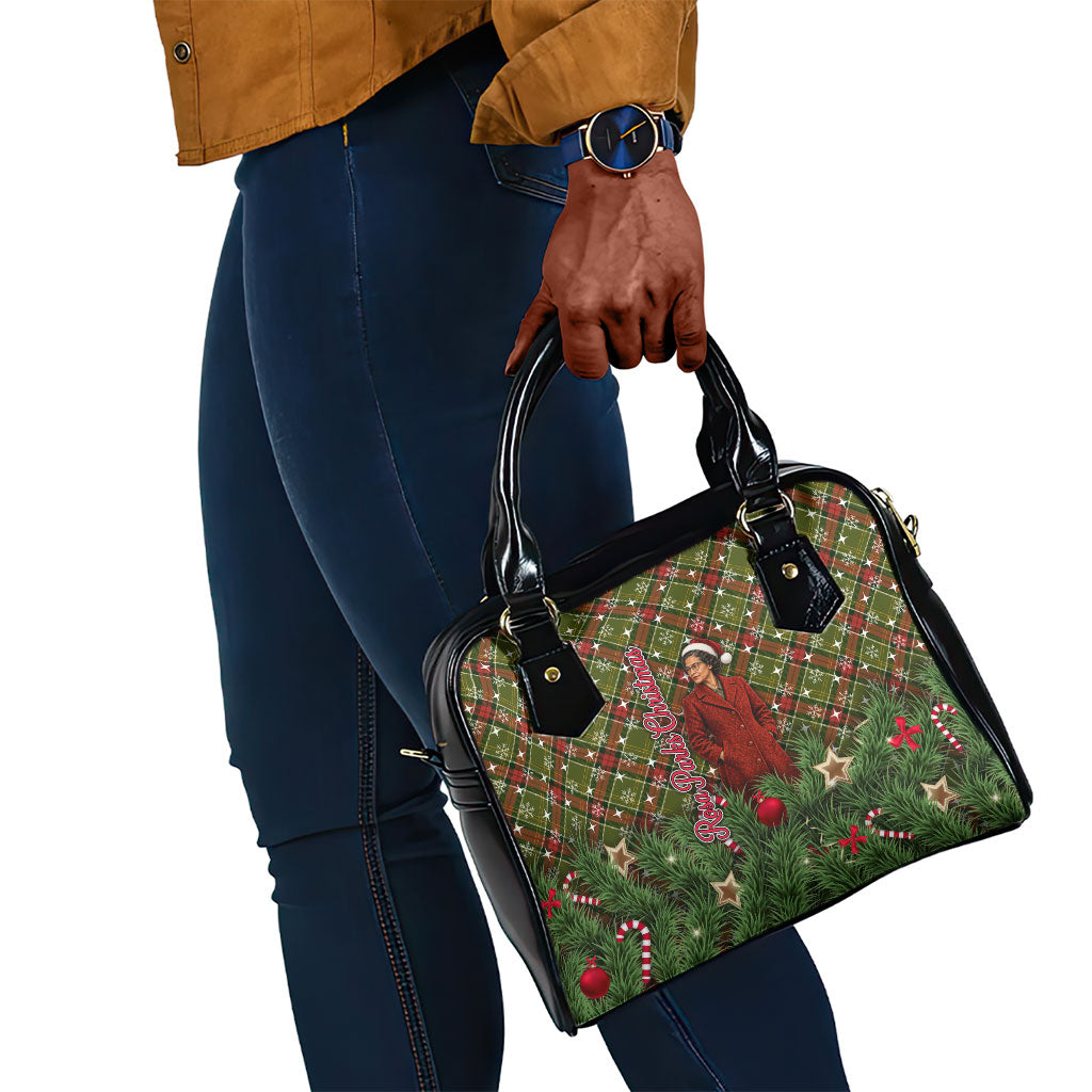 Rosa Parks Christmas Shoulder Handbag Plaid Festive Stamp Vintage Civil Rights Legend