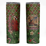 Rosa Parks Christmas Skinny Tumbler Plaid Festive Stamp Vintage Civil Rights Legend