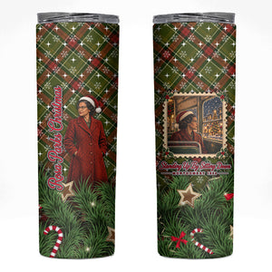 Rosa Parks Christmas Skinny Tumbler Plaid Festive Stamp Vintage Civil Rights Legend