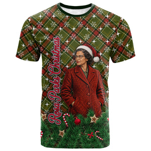 Rosa Parks Christmas T shirt Plaid Festive Stamp Vintage Civil Rights Legend
