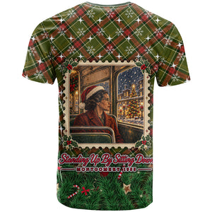 Rosa Parks Christmas T shirt Plaid Festive Stamp Vintage Civil Rights Legend