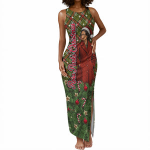 Rosa Parks Christmas Tank Maxi Dress Plaid Festive Stamp Vintage Civil Rights Legend