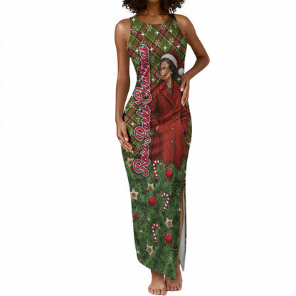 Rosa Parks Christmas Tank Maxi Dress Plaid Festive Stamp Vintage Civil Rights Legend
