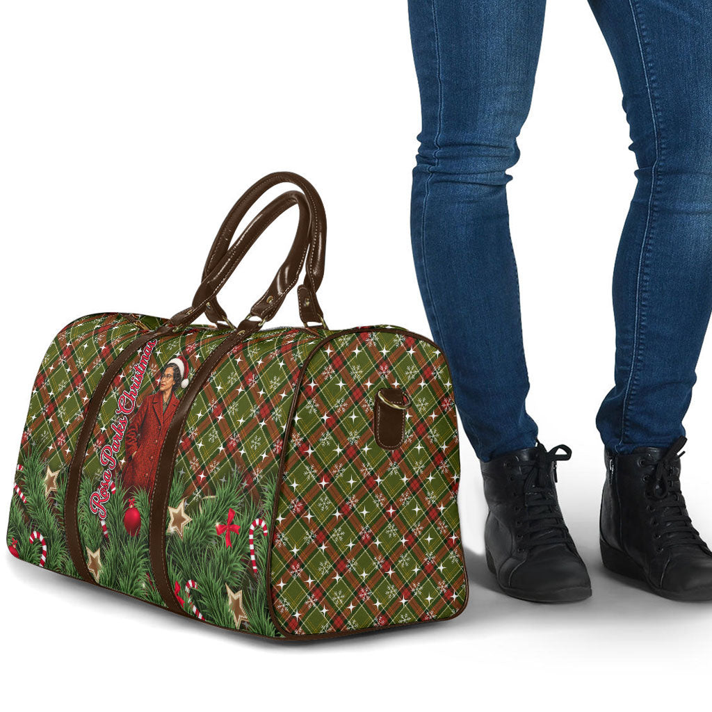 Rosa Parks Christmas Travel Bag Plaid Festive Stamp Vintage Civil Rights Legend