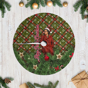 Rosa Parks Christmas Tree Skirt Plaid Festive Stamp Vintage Civil Rights Legend