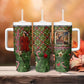 Rosa Parks Christmas Tumbler With Handle Plaid Festive Stamp Vintage Civil Rights Legend