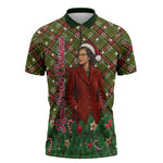 Rosa Parks Christmas Zipper Polo Shirt Plaid Festive Stamp Vintage Civil Rights Legend