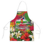 Central African Republic Day Apron Elephant Colorful Paint Splatter Map Tropical Flowers