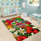 Central African Republic Day Area Rug Elephant Colorful Paint Splatter Map Tropical Flowers