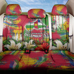 Central African Republic Day Back Car Seat Cover Elephant Colorful Paint Splatter Map Tropical Flowers