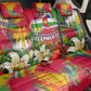 Central African Republic Day Back Car Seat Cover Elephant Colorful Paint Splatter Map Tropical Flowers