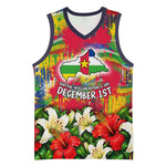 Central African Republic Day Basketball Jersey Elephant Colorful Paint Splatter Map Tropical Flowers