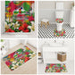 Central African Republic Day Bathroom Set Elephant Colorful Paint Splatter Map Tropical Flowers