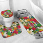 Central African Republic Day Bathroom Set Elephant Colorful Paint Splatter Map Tropical Flowers