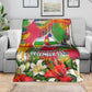 Central African Republic Day Blanket Elephant Colorful Paint Splatter Map Tropical Flowers