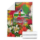 Central African Republic Day Blanket Elephant Colorful Paint Splatter Map Tropical Flowers