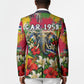 Central African Republic Day Blazer Elephant Colorful Paint Splatter Map Tropical Flowers