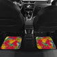 Central African Republic Day Car Mats Elephant Colorful Paint Splatter Map Tropical Flowers