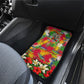 Central African Republic Day Car Mats Elephant Colorful Paint Splatter Map Tropical Flowers