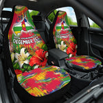 Central African Republic Day Car Seat Cover Elephant Colorful Paint Splatter Map Tropical Flowers