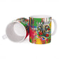 Central African Republic Day Ceramic Mug Elephant Colorful Paint Splatter Map Tropical Flowers