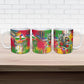 Central African Republic Day Ceramic Mug Elephant Colorful Paint Splatter Map Tropical Flowers