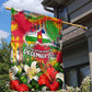 Central African Republic Day Garden Flag Elephant Colorful Paint Splatter Map Tropical Flowers