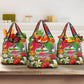 Central African Republic Day Grocery Bag Elephant Colorful Paint Splatter Map Tropical Flowers