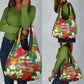 Central African Republic Day Grocery Bag Elephant Colorful Paint Splatter Map Tropical Flowers